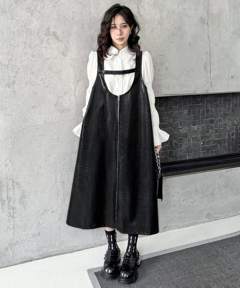 Zip Suspender Dress